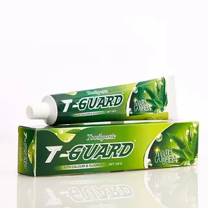 Grosir Logo OEM murah fluorida Anti rongga gigi pemutih lidah buaya Mint pasta gigi Herbal pabrikan