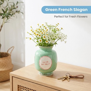Vases en céramique peints à <span class=keywords><strong>la</strong></span> main, 2 pièces, décoration rétro style ferme française, parfaits pour <span class=keywords><strong>la</strong></span> maison, le bureau et les cadeaux de mariage/Saint-Valentin - Product Image 5