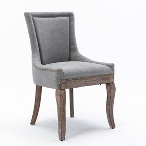 Sedia da pranzo Ultra Side con tessuto ispessito, chiodi in bronzo e gambe in legno massello, set da 2 - Product Image 3