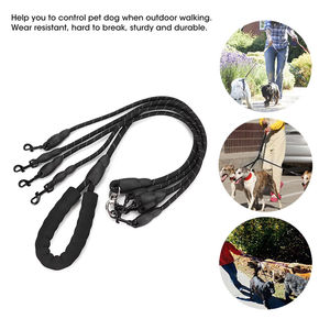 Guinzaglio per Cani in Nylon con Impugnatura Singola per Tre Cani, Corda Non Indolore per Passeggiate all'Aperto, Accessorio Solido 3 in 1 per Animali Domestici - Product Image 4