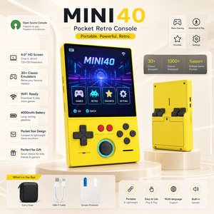 Mini console de jeu portable de poche, écran <span class=keywords><strong>4</strong></span> pouces, Linux open source, lecteur de jeux vidéo rétro, double joystick, prise en charge du Wi-Fi, jeux d'arcade - Product Image 3