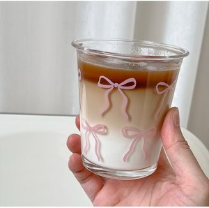 Personnalisé Coréen Mignon Arc Rose Transparent Monocouche Tasse En Verre Ins En Gros Café Verres Tasses À Jus - Product Image 2