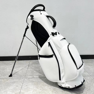 Venta al por mayor blanco negro logotipo personalizado portátil bordado PU cuero <span class=keywords><strong>Golf</strong></span> llevar <span class=keywords><strong>bolsa</strong></span> Domingo - Product Image 2