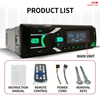 Reproductor MP3 1Din, Radio Estéreo, Llamadas BT, 2 Puertos USB, AUX, FM, AM, Unidad Principal, Amplificador, Control Remoto, Sin Pérdidas, Universal para Auto
