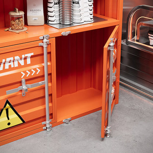 Vitrine de présentation et de rangement moderne de style industriel, en forme de conteneur de transport, en fer forgé et verre, pour <span class=keywords><strong>LEGO</strong></span> - Product Image 4
