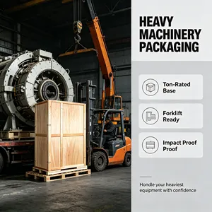Large Heavy Equipment Wooden Crate Precision Instrument Protective Transport Case Export Reinforced <b>Shipping</b> <b>Box</b> - Product Image 3