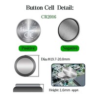 Vente en gros de piles 3V CR2016, piles bouton au lithium, articles de cadeaux publicitaires, cadeaux promotionnels personnalisés avec logo