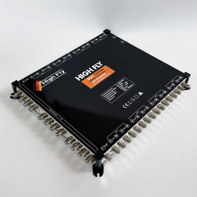 Highfly 12V/2A DC Power Supply 17X17X24 Cascade Satellite Multiswitch 16 SAT+1 Terr. 24 Receiver
