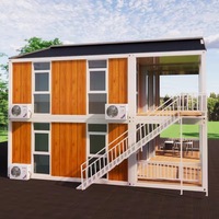 Conteneur de sécurité préfabriqué pliable et extensible anti-ouragan de 20 et 40 pieds, 3 chambres, bureau mobile préfabriqué, centre commercial