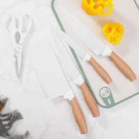 Ensemble de 6 couteaux de cuisine en acier inoxydable, poignées ambidextres, design durable, couteaux de chef et à steak tranchants, manche en plastique – Vente chaude