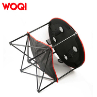 Table de camping pliante WOQI moderne et légère pour la pêche, la randonnée, la plage, noire, portable, avec porte-gobelets pour une utilisation en extérieur