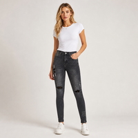 Pantalon crayon taille haute extensible délavé, nouvelle collection printemps/été, pour le commerce transfrontalier Europe-Amérique, vente en gros, ODM