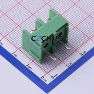 DBT50P-9.5-2P-GN-P Barrier Terminal Block Through hole Component (THT),P=9.5mm Connector Three Sides 9.5mm 1x2P Straight Pin - Product Image 2