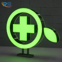 Enseigne lumineuse personnalisée double face, éclairée à l'avant et à l'arrière, enseigne en acier inoxydable brossé