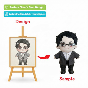 Muñeco de Peluche Personalizado, Mini Muñeco Masculino con Gafas y Traje, Recuerdos <span class=keywords><strong>para</strong></span> Conferencias Empresariales, Muñeco de Peluche de 20 cm Personalizado - Product Image 1
