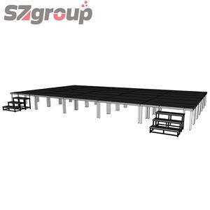 Panggung Portable dari Aluminium <span class=keywords><strong>Alloy</strong></span> & Kayu Lapis Anti Selip dengan Kaki yang Dapat Disesuaikan Tingginya, Ukuran 1,22*1,22m, untuk Acara Luar Ruangan & Konser - Product Image 4