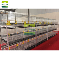 GREAT FARM Vente flash Cage à poulets de chair à 3 niveaux de type H, matériau galvanisé à froid, facile à nettoyer, cage à poulets de chair empilable, logement pour poulets de chair