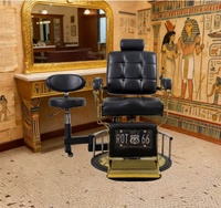 Chaise de barbier professionnelle rotative à 360°, tabouret de salon robuste intégré pour la coiffure en salon de barbier