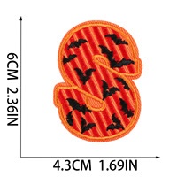 Patch brodé en feutre non tissé et fil de polyester, motif lettre Halloween, éco-responsable, thermocollant, broderie informatisée Xiaotian - Échantillon disponible en 7 jours