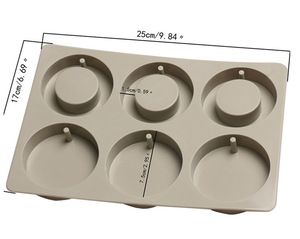 Moule en silicone DIY à 6 cavités (<span class=keywords><strong>cercles</strong></span>/carrés/diamants) pour pendentifs, savons créatifs d'aromathérapie, gâteaux et décorations de chocolat - Product Image 5