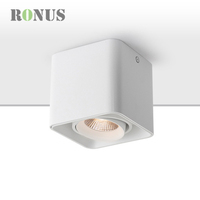 Spot carré en aluminium de 9W monté en Surface, éclairage LED réglable avec Rotation de 360 degrés
