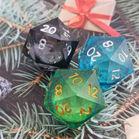 35 mm Jumbo D20 Face Dés en résine transparente RPG Jeu d'instruction de table Accessoires de dés DND Jumbo Liquid D20 Dice