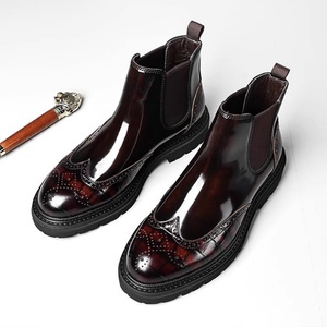 Botas de Cuero para Hombre con Piel de Vacuno de Alta Calidad, Estilo Italiano, Transpirables e Impermeables, Botas de Trabajo de Talla Grande - Product Image 1