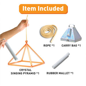 Instrumento de Cura por Banho Sonoro Jinfang, Personalização de Pirâmide de Cristal Cantante Triangular em Ouro Acinzentado - Product Image 6