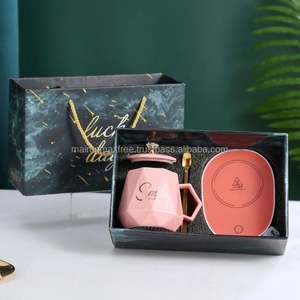 Juego de regalo de cumpleaños personalizado taza termostática eléctrica negra taza calentador café té cerámica carga Usb juego de tazas de calefacción inteligente - Product Image 2