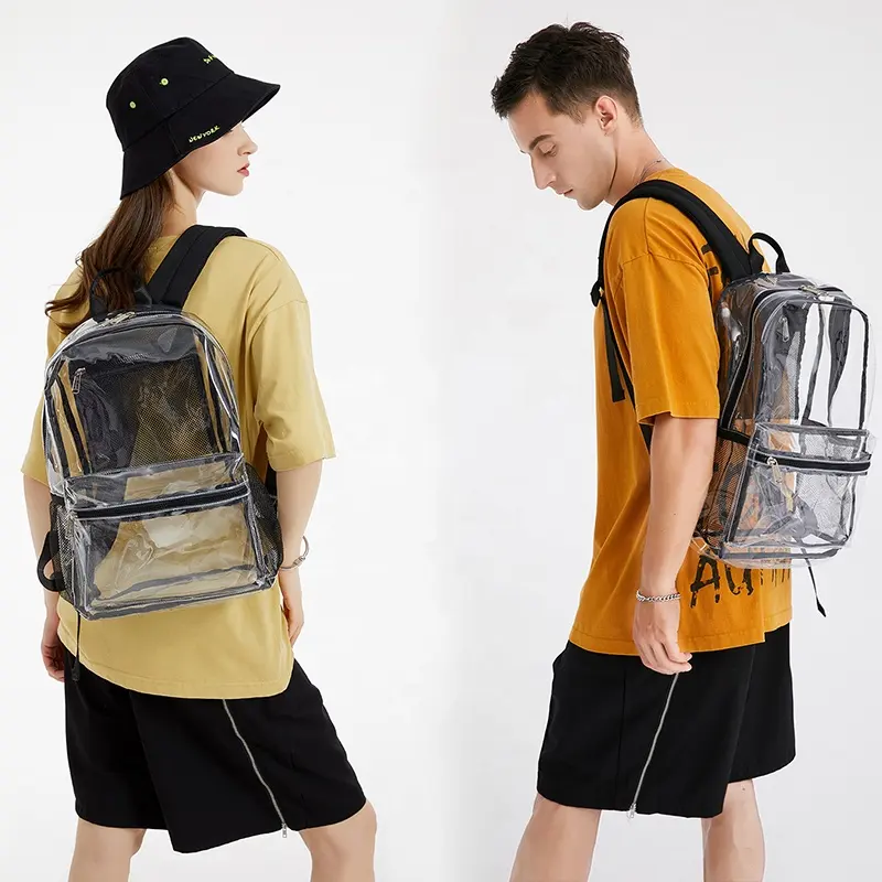 Hot Selling Transparent Kids Men Women's Backpacks Stadium Security Stadium Approved Clear Bags PVC School Backpack Bags