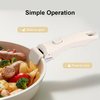 Poignées de casserole universelles ergonomiques anti-brûlure, résistantes à la chaleur, en PVC, détachables, réglables, multi-usages