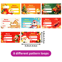 Rouleaux d'étiquettes de Noël transfrontalières les plus vendus, 250 feuilles par rouleau, pour papier cadeau avec autocollants festifs