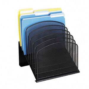 Office Classroom Desktop Organization 8 Section Vertical <b>File</b> Folder Holder Mail Sorter Stand up Metal Rack Desk <b>File</b> <b>Organizer</b> - Product Image 1