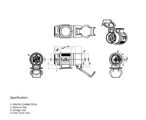<span class=keywords><strong>Adaptateur</strong></span> de <span class=keywords><strong>prise</strong></span> de <span class=keywords><strong>remorque</strong></span> 12V <span class=keywords><strong>13</strong></span> broches à <span class=keywords><strong>7</strong></span> broches Type européen connecteur de <span class=keywords><strong>remorque</strong></span> fiches <span class=keywords><strong>adaptateur</strong></span> de <span class=keywords><strong>prise</strong></span> - Product Image 6