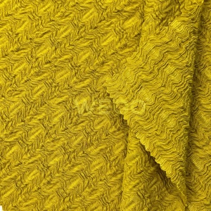 衣服ドレス素材100% ポリエステルニットクリンクル無地染めプリーツクレープ生地 - Product Image 1