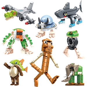 Tongge modelo hecho a mano zapatillas para correr AI Brainrot animales juego de bloques de construcción Shark Blind Box juguetes ensamblados plástico transfronterizo - Product Image 5