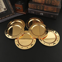 Plateau en métal doré de style européen vintage, 15 cm, motif lune et étoile ajouré, petit plateau de service pour desserts et bijoux