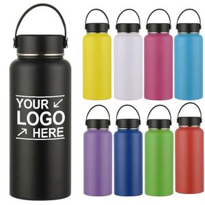 Custom Logo Stainless Steel Sports Water Bottle Wholesale <b>Large</b> Capacity Wide Mouth Insulated Cup Portable Outdoor Water Cup - Product Image 1