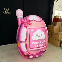 Modèle de téléphone rose gonflable de dessin animé pour la décoration des parcs d'attractions pour enfants, ballon publicitaire gonflable en forme de téléphone