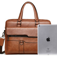 Sac à main de voyage d'affaires décontracté avec logo personnalisé, sacoche de bureau, grande capacité, multi-compartiments, en cuir PU, sac à bandoulière pour homme