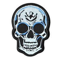 Patchs brodés de style punk européen et américain pour moto, faits à la main, motif tête de mort fantôme pour chaussures et vêtements - Vente en gros