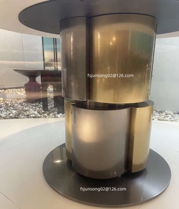 Js d64 sang trọng phòng ăn đồ nội thất nhà bếp bảng vòng với lười biếng <span class=keywords><strong>susan</strong></span> hiện đại bằng đá cẩm thạch bàn ăn tối kết hợp màu sắc kim loại cơ sở - Product Image 6