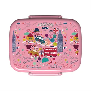 5 compartments customized cartoon OEM OEM leakproof sushi sauce sandwich children kids lunch bento box