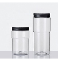 Boîte en plastique transparente ronde pour animaux de compagnie, 370ML, 600ML, vente en gros
