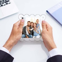 Porte-photos magnétique double face en plastique, cadre photo transparent sur pied pour la décoration intérieure domestique