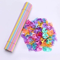 Ensemble de supports pour ballons en plastique couleur macaron 40 cm pour ballons en latex et ballons en feuille d'aluminium