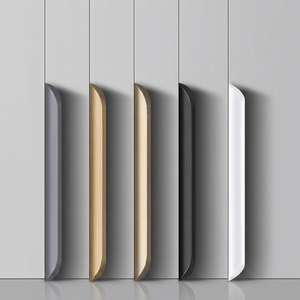 Poignées de meuble en métal dissimulées noires, longues, modernes et minimalistes, pour tiroirs et portes de cuisine, avec joint d'étanchéité - Product Image 1
