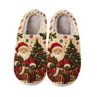 Claquettes à impression numérique, style brodé, légères, classiques, personnalisables, imprimées en offset, doublure en peluche, tige en tissu, semelle TPR