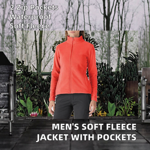 Veste polaire super douce anti-pilule 280 g/m² pour hommes col montant fermeture éclair 2 poches pour objets de valeur pour l'hiver Service OEM disponible - Product Image 2