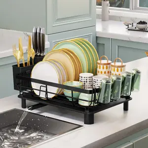 201 304 Stainless Steel Over The Sink Dish Drying Rack Drainer Cup Large Capacity Dish Rack Kitchen Rack